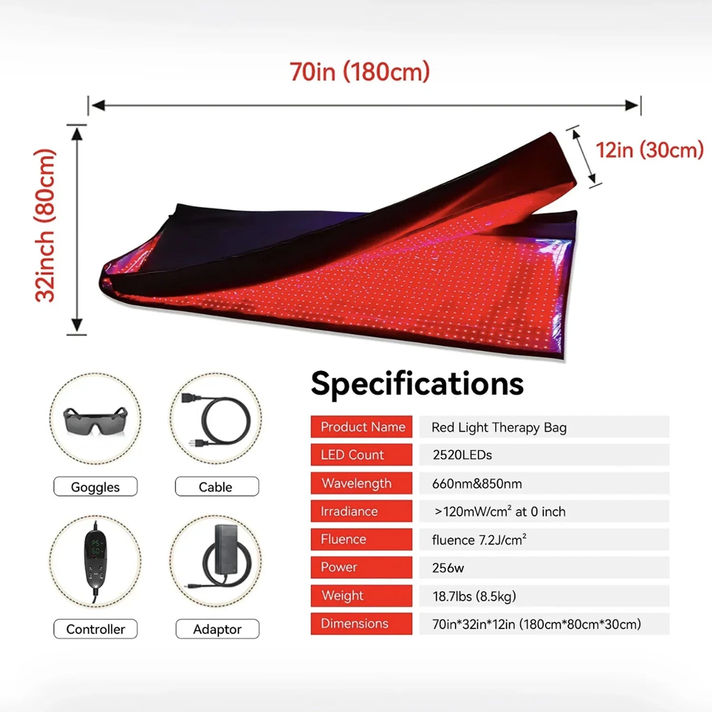 Red and Infrared Light Therapy Mat