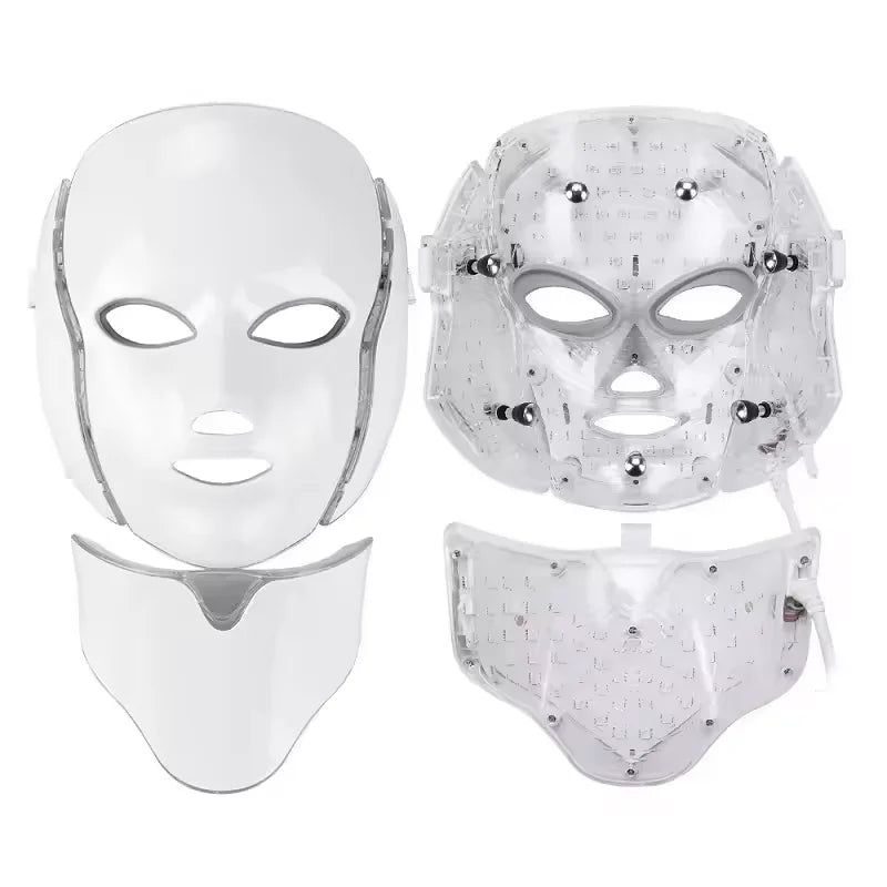 Face Mask Light 7 Colors Face and Neck Light Facial Skin Care anti Aging Skin Tightening Wrinkles Toning Mask