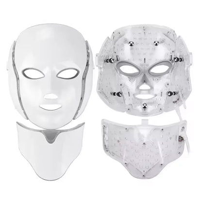 Face Mask Light 7 Colors Face and Neck Light Facial Skin Care anti Aging Skin Tightening Wrinkles Toning Mask