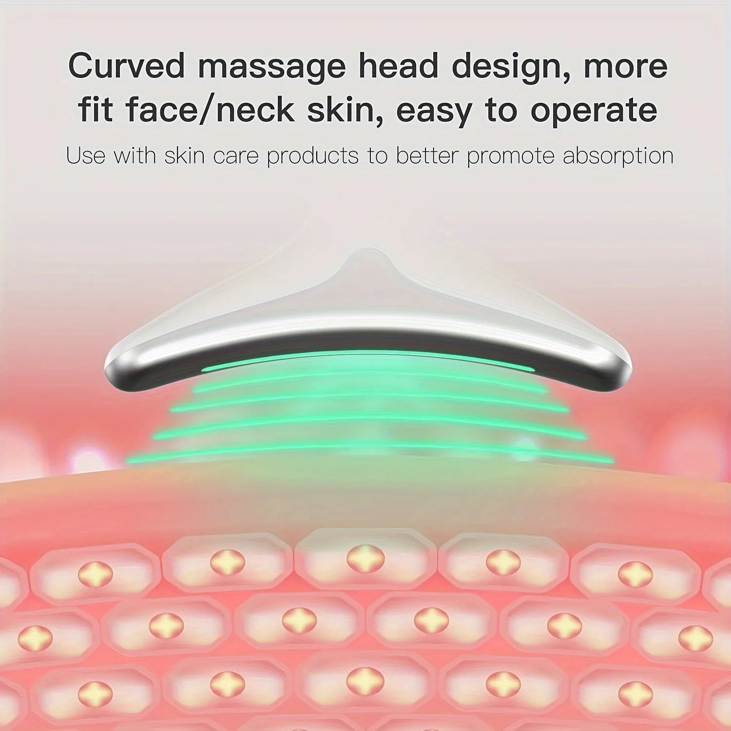 Rechargeable 7-Color LED Facial and Neck Massager with Smart Heat Therapy for Skin Smoothing and Brightening