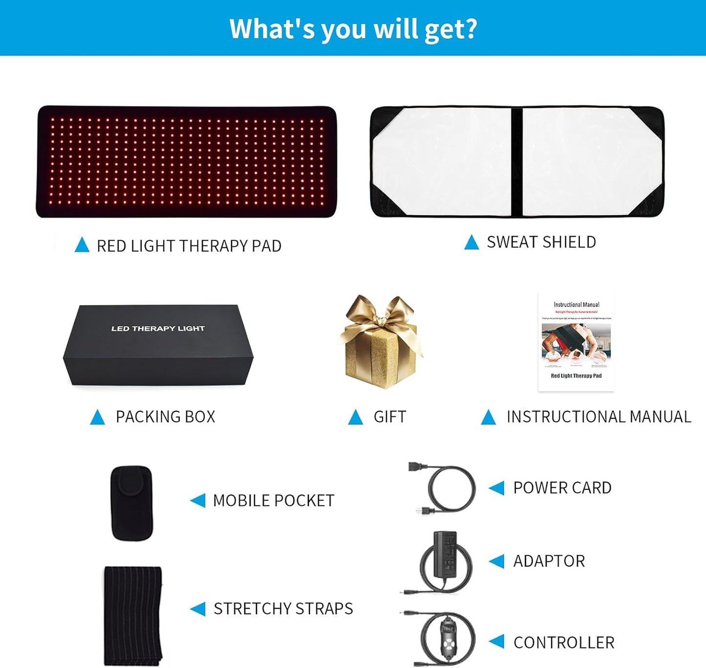 LED Light Therapy Device Pad Full Body Covered Pad 660&850Nm,Home Use Red Light Therapy or near Infrared Light Therapy