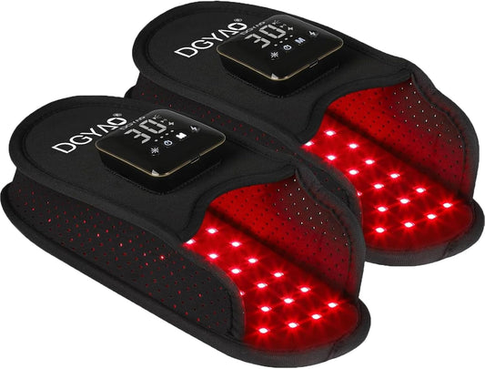 Cordless Red Light Therapy for Foot Slipper FDA Cleared near Infrared Light Therapy Device for Feet Toes Instep Pain Relief Led Portable Wearable Rechargeable with 4000Mah Battery
