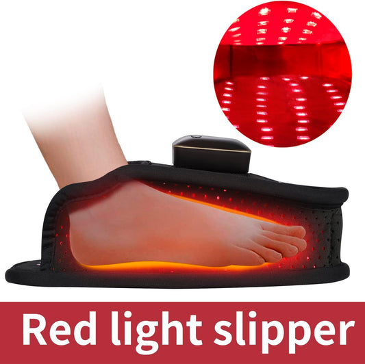 Cordless Red Light Therapy for Foot Slipper FDA Cleared near Infrared Light Therapy Device for Feet Toes Instep Pain Relief Led Portable Wearable Rechargeable with 4000Mah Battery
